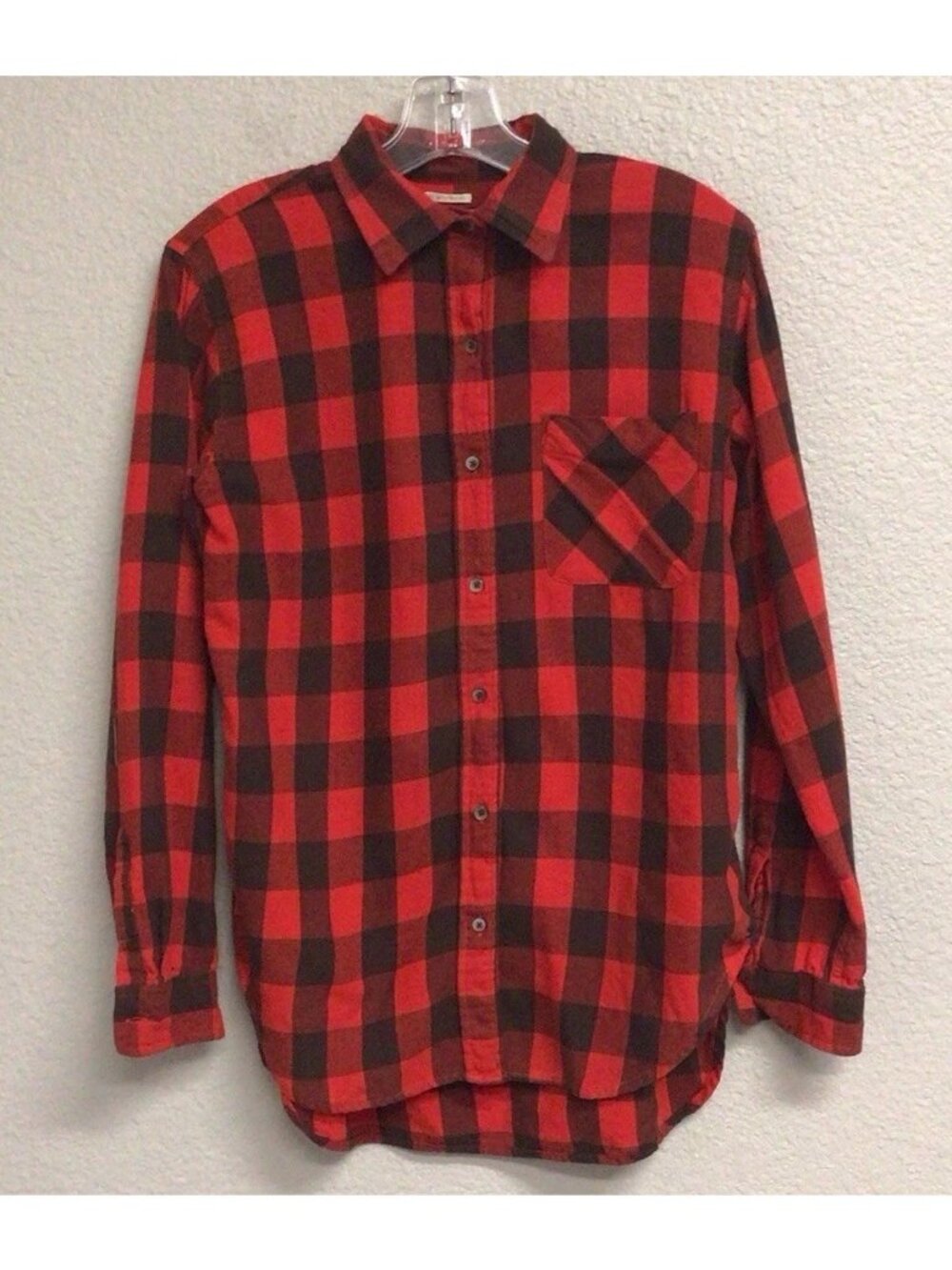 Denim and Supply Ralph Lauren Boyfriend Red Black Plaid Flannel Size Medium